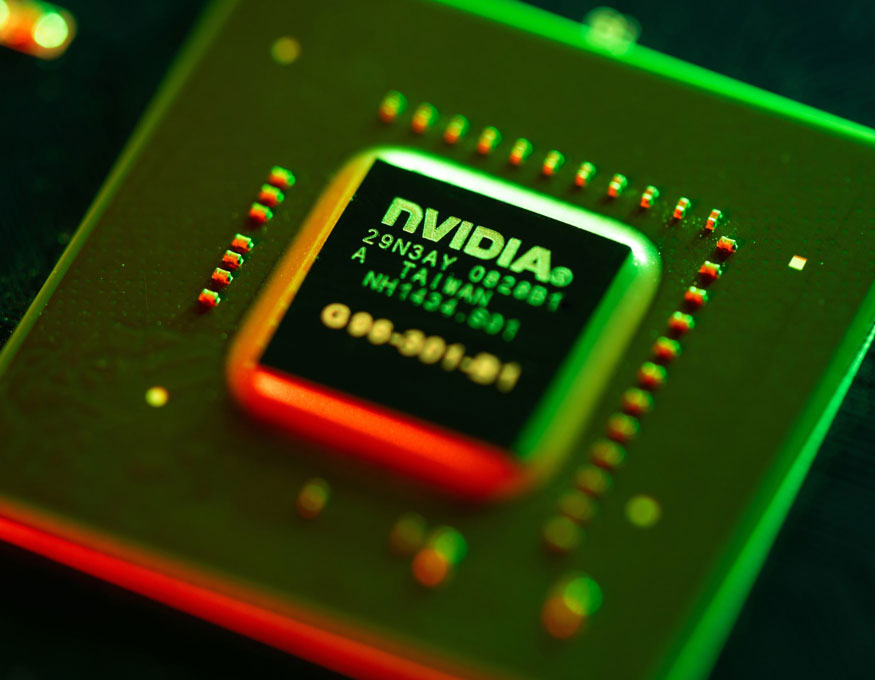 Close up of NVIDIA chip